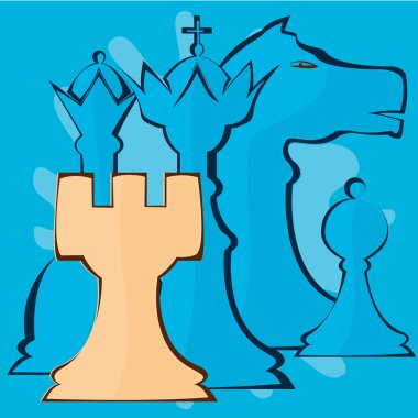 Abstraction of chess pieces clipart