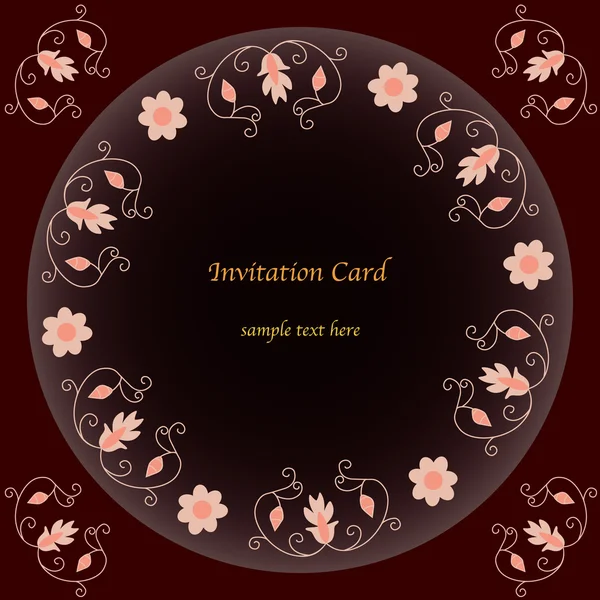 Bourdon Invitation Card With Ornaments — Stock Vector