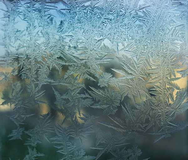 Texture of a winter patterns on glass Stock Photo