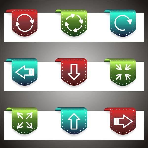 Set di icone vettoriali a colori. Modello di navigazione vettoriale — Vettoriale Stock