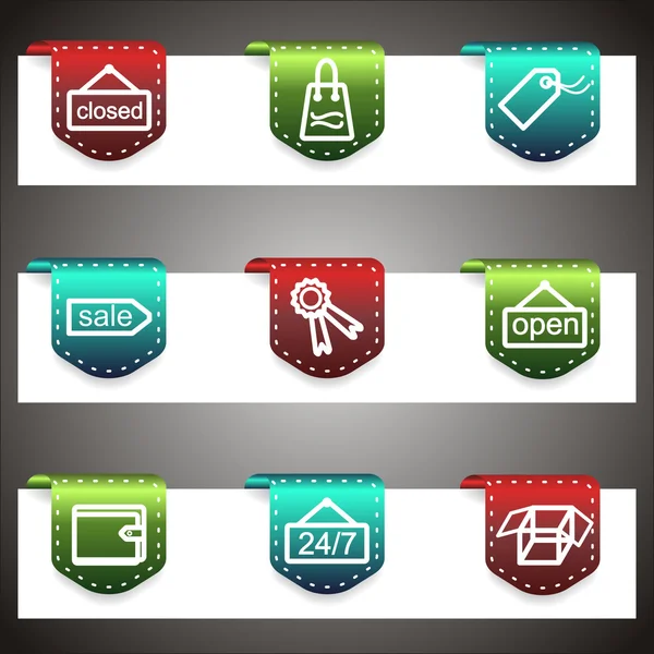 Kolor wektor zestaw ikon. szablon wektor nawigacji — Wektor stockowy