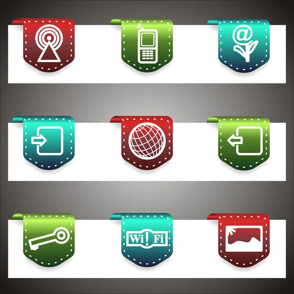 Kleur vector icons set. vector navigatie sjabloon — Stockvector