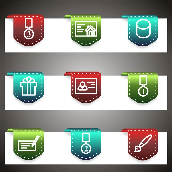 Set di icone vettoriali a colori. Modello di navigazione vettoriale — Vettoriale Stock
