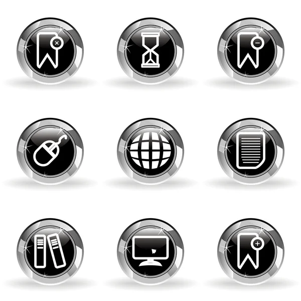 Set de iconos brillantes — Vector de stock