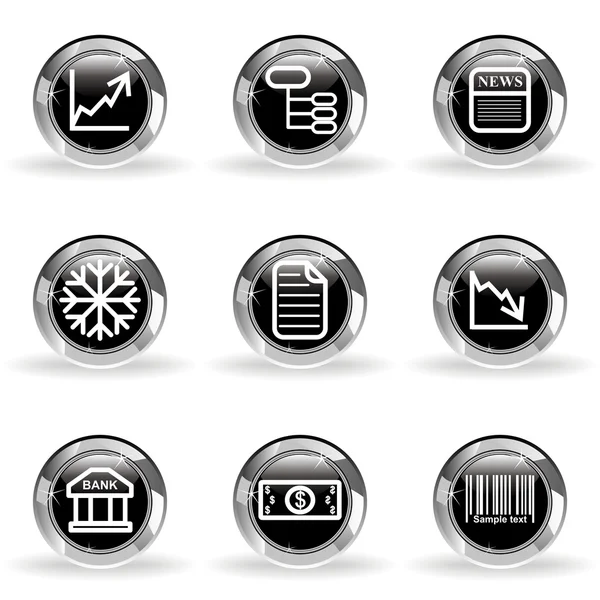 Set de iconos brillantes — Vector de stock