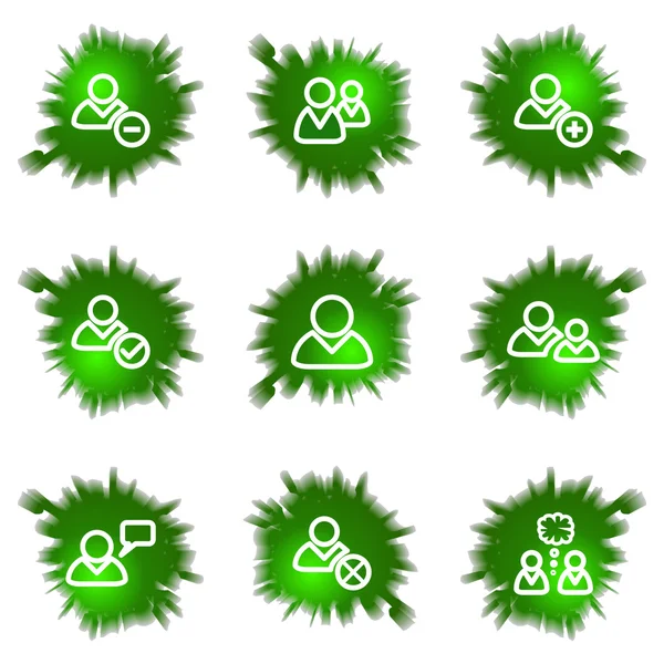Icons set. Green hole — Stock Vector