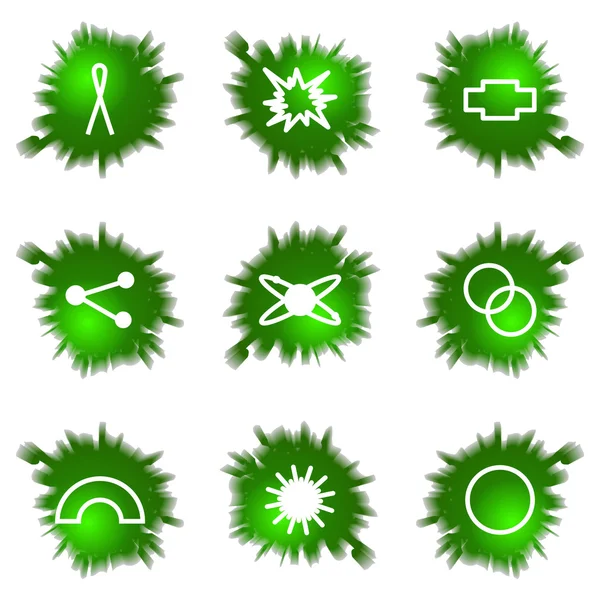 Symbole gesetzt. Grünes Loch — Stockvektor