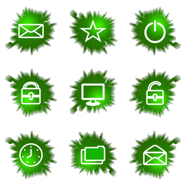 Icons set. Green hole — Stock Vector