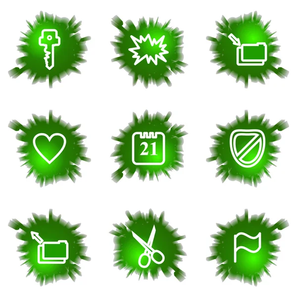 Icons set. Зеленая дыра — стоковый вектор