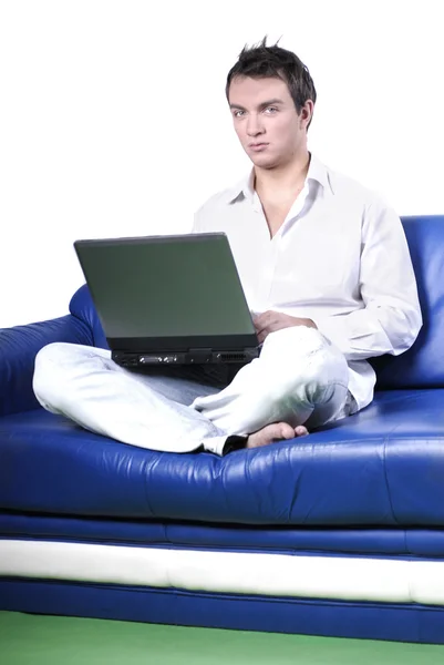 Züppe ile laptop — Stok fotoğraf