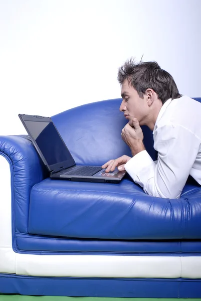 Yuppie with laptop — Stock Photo, Image