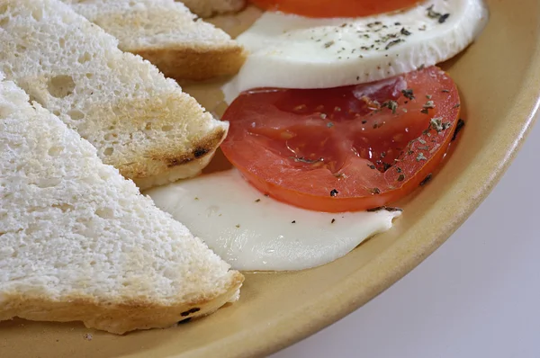 stock image Mozarella, tomatoes and toast