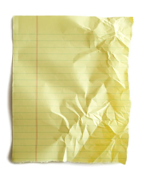 Papel de caderno amarelo — Fotografia de Stock