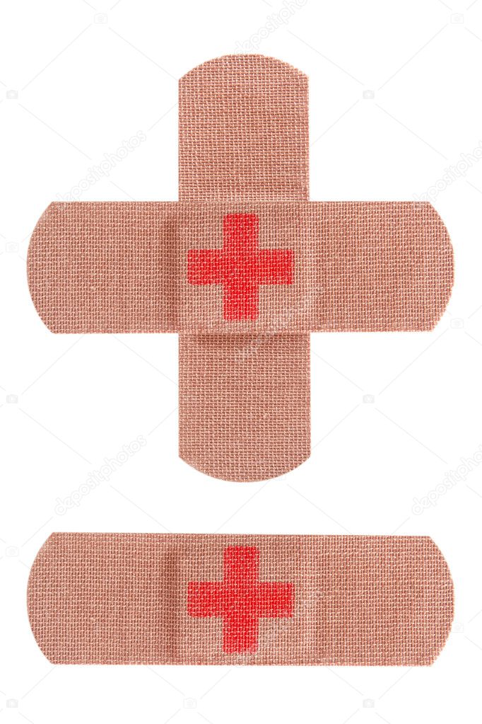 Bandages with first aid sign