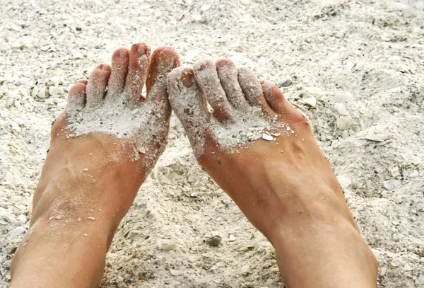 Füße im Sand Stockbild