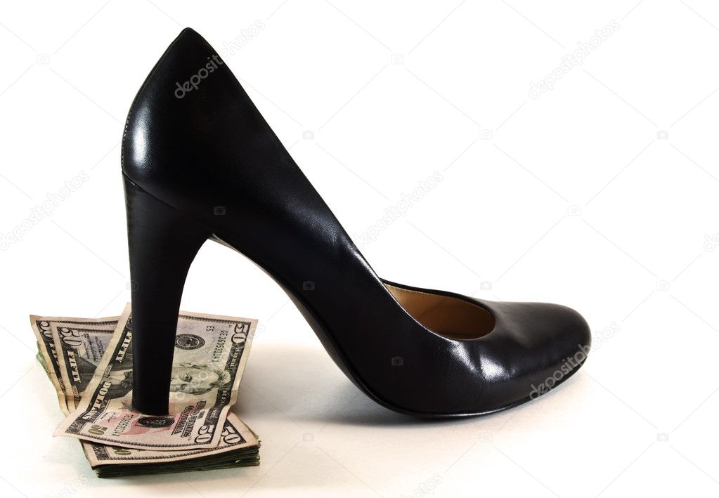 High heel and money