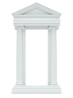 marble columns on white background clipart