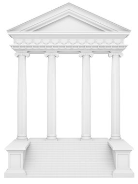 classical columns on a white isolated background clipart