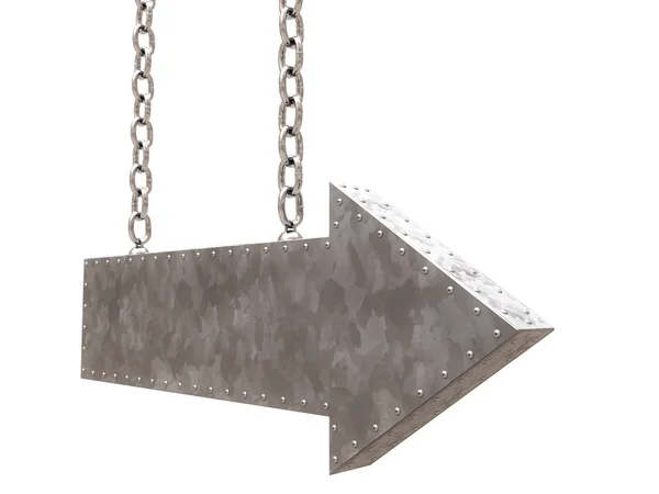 Metal ok üzerinde beyaz izole — Stok fotoğraf