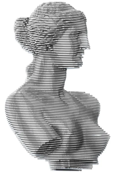 Слоистые скульптуры из алюминиевых листов, изолированных на белом — стоковое фото