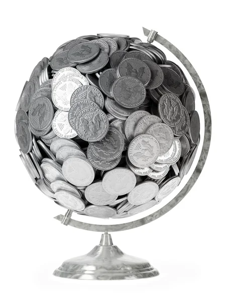 Soccer stainless steel globe — Stock Photo, Image