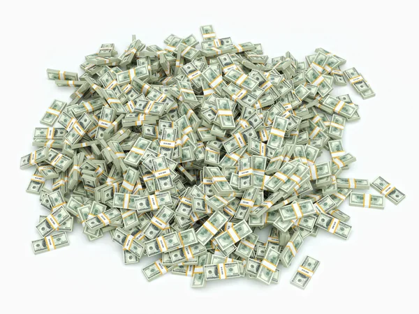 Mucho dinero en la superficie blanca — Foto de Stock