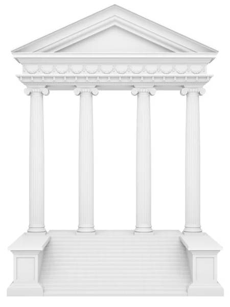 Columnas clásicas sobre un fondo blanco aislado — Foto de Stock