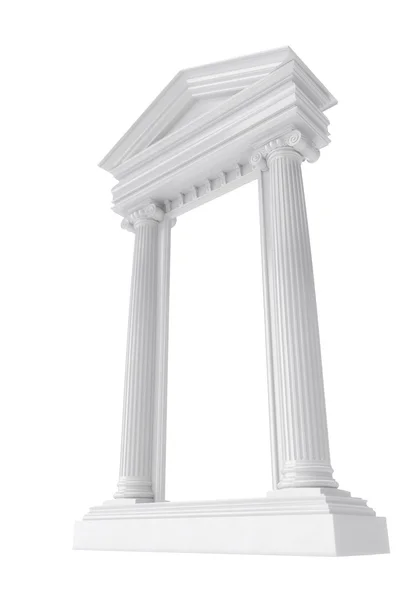 Colonnato di marmo su sfondo bianco isolato — Foto Stock
