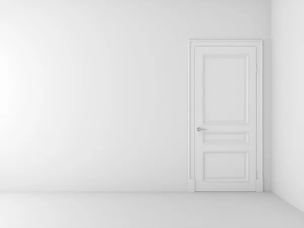 Porta bianca in camera bianca — Foto Stock