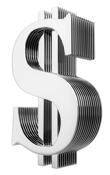 Vícevrstvé znak dolaru izolované na bílém — Stock fotografie