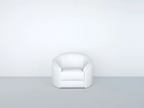 Poltrona bianca in camera bianca — Foto Stock
