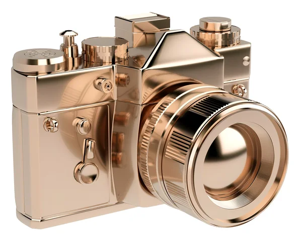 Χρυσή φωτογραφική μηχανή — Φωτογραφία Αρχείου