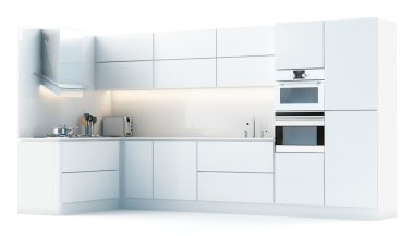 Kitchen in white studio clipart