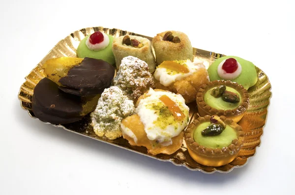 Tray full of sicilian pastries — Stockfoto