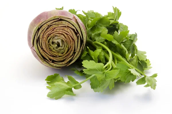Artichoke and parsley — Stock Photo, Image