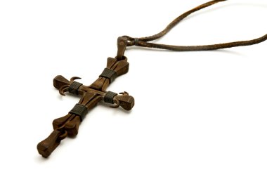 Old iron cross made from nails clipart