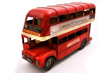 Red Double Decker toy clipart