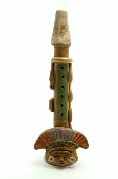 Старий Ацтек флейта — стокове фото