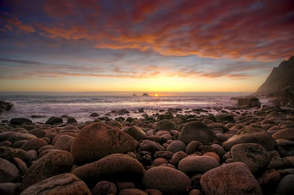 Sunset at Porth Nanven — Stock Photo, Image