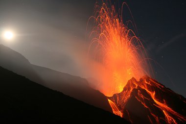 Volcano stromboli clipart