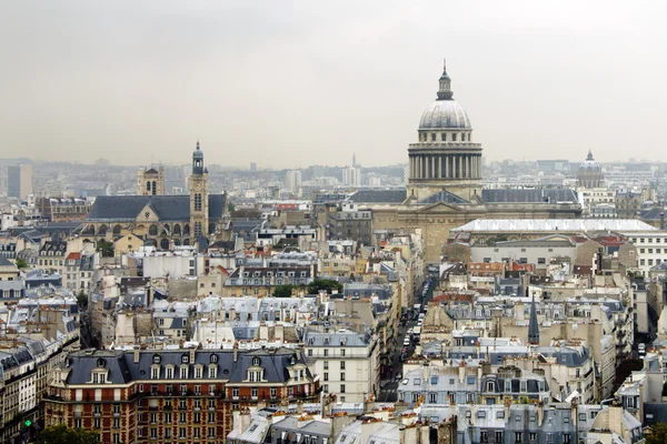 stock image Roofs of Paris with the Pantheon, France