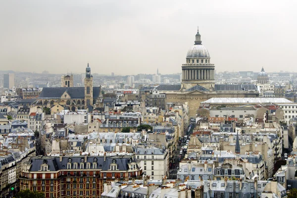 Stock image Roofs of Paris with the Pantheon, France