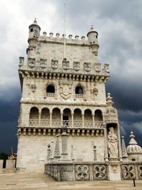 Belem Tower just before the storm clipart