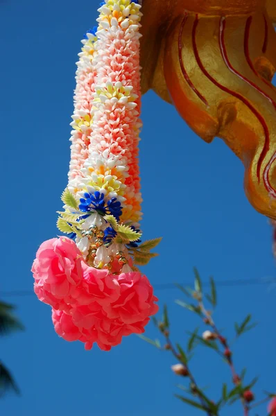 Flower decoration in Thailand temple — Stok fotoğraf
