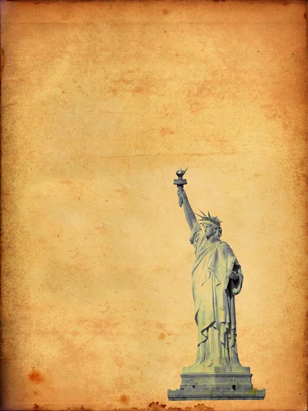 Άγαλμα της ελευθερίας στο παλιό χαρτί Εικόνα Αρχείου