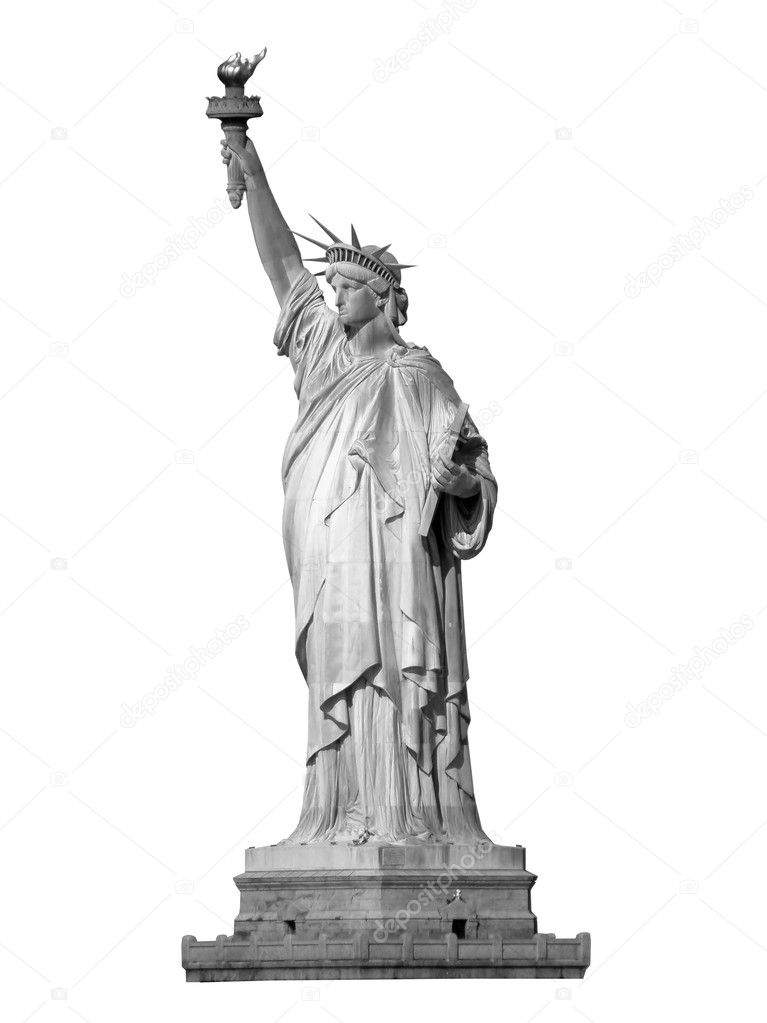Statue of liberty isolated on white background