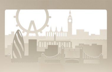 London carton silhouette with sand structure clipart