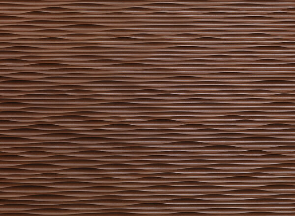 Coated wooden corrugated wall