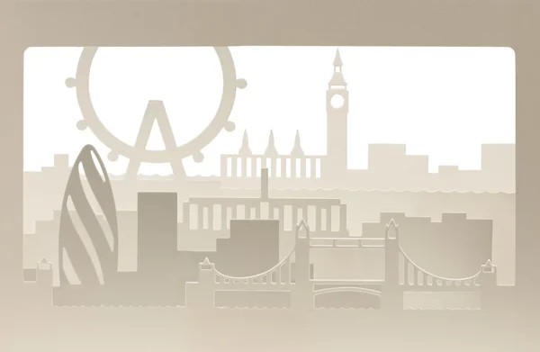 London carton silhouette with sand structure — Stock Photo, Image