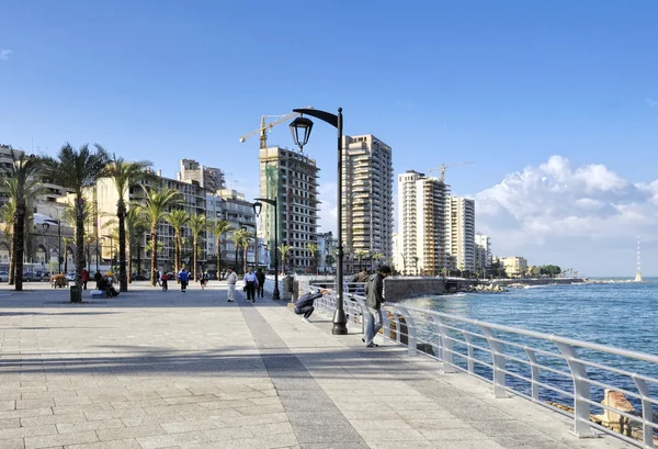 Promenada wzdłuż morza Bejrutu — Zdjęcie stockowe